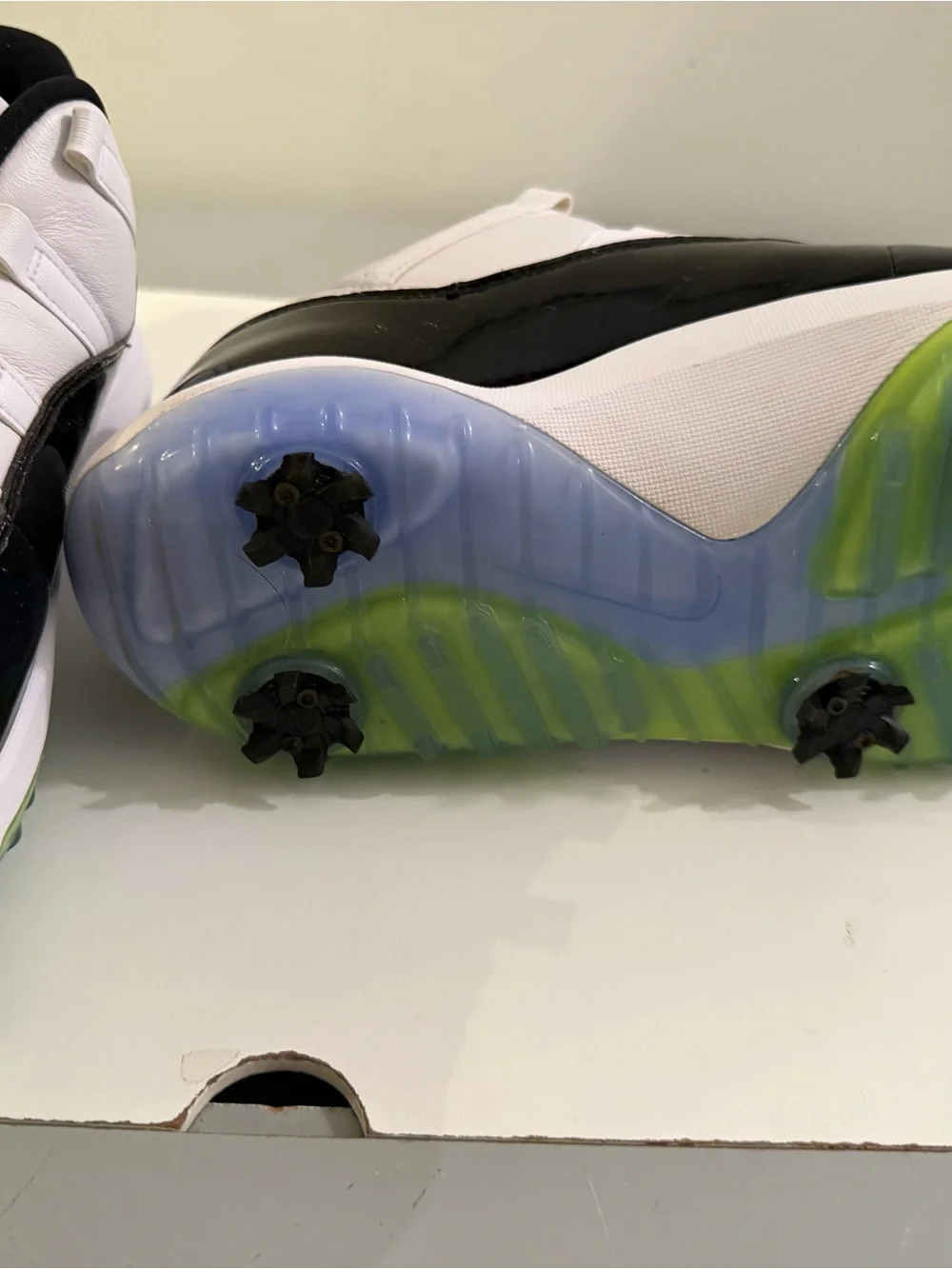 Jordan Men's Black White Golf Shoes with Lime Accent